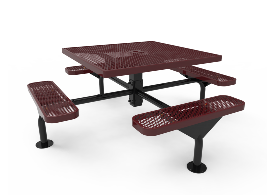 Square Nexus Pedestal Table with Diamond Pattern